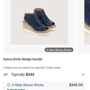 Kanna Blue Wedge Sandals with Minimalist Design